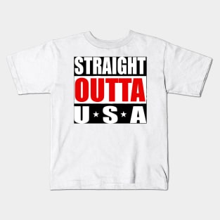 USA United States America Straight outta Kids T-Shirt